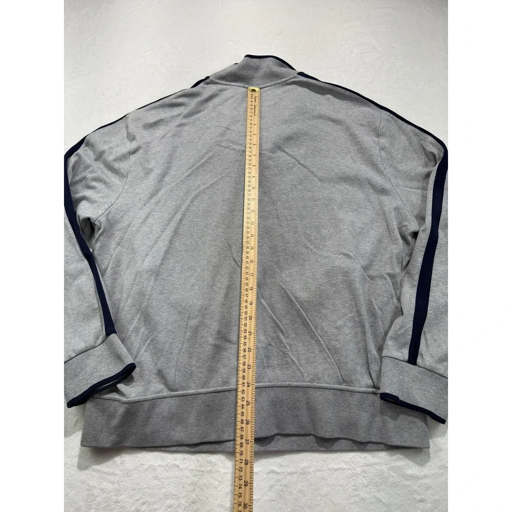 Polo Ralph Lauren Track Jacket Mens 2XL Gray French Terry Full Zip Sport Stripe